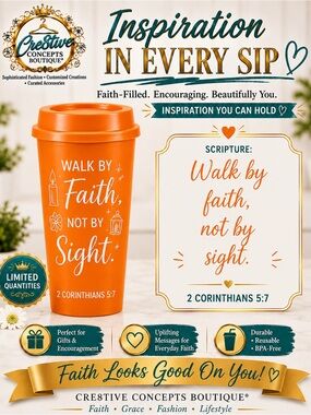Inspirational Faith 16 oz Reusable Cup with Lid